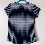 Sonoma Navy and White Horizontal Stripe Short Sleeve Tee Size Medium Photo 3