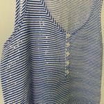 J.Crew  Sz M Blue & White Striped Sleeveless Top W Sequins Photo 6