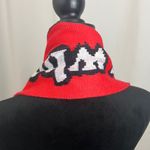 Geeks Who Drink Orange, Black, and Pink Graphic Knit Scarf Black Photo 2