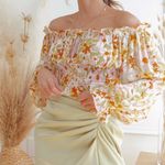 HYFVE La Jolla Floral Smocked Blouse flower power sz Medium Photo 9