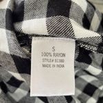 Francesca’s Harper Heritage NWT black white‎ buffalo plaid long sleeve top S Photo 9