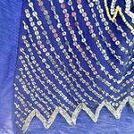 Free People  Womens Coquette‎ Summer Boho Owl Beaded Sequin Cami Top Size L Blue Photo 3