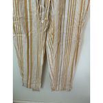 Land 'n Sea Womens Sz M Pull On Pants Linen Blend Elastic Waist Gold Stripe NEW Size M Photo 2