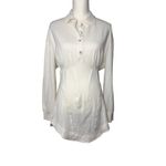 Mugler Long Sleeve Shirt Dress in Snow 38 New Womens Polo Mini White Size undefined Photo 3