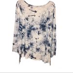 Urban Outfitters  Entro Long Sleeve Tie Dye Fringe Shirt‎ Blue Large Photo 1