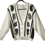 Vintage Lee David paisley Earth Tones Sweater Cardigan. Size M Size M Photo 0