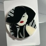 Beautiful Girl Brooch / Scarf Pin #157 White Photo 0