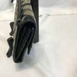 Coach Monogram Pleated Jacquard Gray & Black Canvas and Leather Long Wallet Photo 3