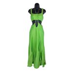 Cult Gaia  Eileen Dress XS Green Silk Rayon Side Cutout Back Zip Revolve Photo 8