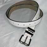 Steve Madden Steven Madden Bone White Faux Leather Multi Loop Silver Buckle Belt L/XL Photo 1