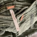 Free People  Bohemian Denim Shorts Buttons fly crochet green SIZE 0 NWOT Photo 10