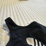 Adidas Sports Bra Black White Logo Sleeveless Workout Top No Lining Sz S Small Photo 11