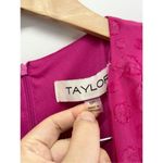 Taylor Midi Dress Size 6 Petite Hot Pink Long Sleeve V Neck Printed Chiffon NEW Photo 6
