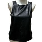 EXPRESS  Women's Black Faux Leather Sleeveless Tank Top Size S Petites Photo 5