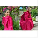 ZARA New with tags  Pink Eyelet Embroidered maxi Dress in size small Photo 9