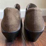 Eileen Fisher  Perry Nubuck Slip On Heeled Ankle Booties Cut Out Photo 2