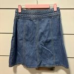 Free People  Be My Baby Braided Denim Mini Skirt NWT Photo 2