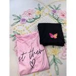 SheIn  Curve Pink "Let Them" Graphic Tee & Black Butterfly Biker Shorts Set 3XL Photo 10