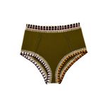 kiini  Wren High-Rise Bikini Bottoms in Olive Green- Still Full Price Photo 3