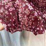 Altar'd State Altar’d State Vaella Smocked Floral Top in Burgundy Long Sleeve Cropped medium Photo 9