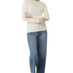 Loft  Basket Weave Cotton Blend Beige Sweater Top Photo 4