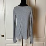 Free People INTIMATELY  GREY RIBBED LONG SLEEVE V NECK Photo 2