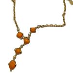 Anne Klein  Vintage Elegant Orange Heart White Stones Gold Tone Necklace … Photo 7