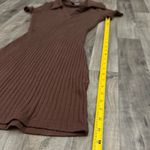 Princess Polly Divided cocoa brown collared short sleeve rib knit mini dress Photo 5