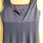 Donna Ricco  Navy Blue Special Occassion Maxi Dress Square Neckline Side Slit Photo 5