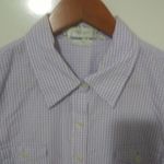 Van Heusen  L Lavender Checked Oxford Top Photo 3