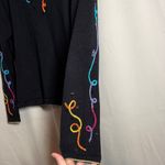 Vintage Jack B. Quick Colorful Cocktail Champagne New Years Embroidered Sweater Black Size M Photo 3