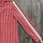 Soft Surroundings  Oversized Striped Long Sleeve Button Down Shirt Red Size Small Photo 2