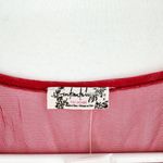 Free People Women Rasberry Red Mesh Illusion Peplum Blouse Size Medium Photo 2