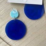 blue floral circle earrings Photo 3