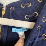 Anthropologie Leifnotes Navy Blue Corset Laced Dress Size XS Office Photo 5