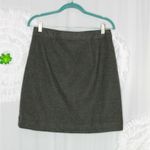 Loft Skirt Front Zip Embroidered Gray Size 4 Lined Exposed Zipper Photo 4