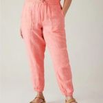 Athleta  Retreat Linen Jogger Pants Sunset Glow Orange Size 6 Photo 0