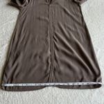 BCBGMAXAZRIA Rosetta Shift Dress Womens Size M Brown Elbow Sleeve Cutout Keyhole Photo 6