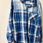 Current/Elliott  Plaid Long Sleeve Button-Down Boyfriend Shirt Blue Women's 3 / L Photo 0