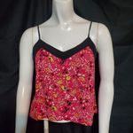 Xhilaration  Pink Floral Cropped Tank Top (L) Photo 1