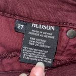 Hudson Womens Mid-Rise Flat Front Slim Skinny Jeans Burgundy Dark Wash Size 27 Photo 5