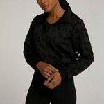 Good American NWT Laser Cut Scuba Cropped Jacket Black Leopard Mesh Full Zip Photo 12
