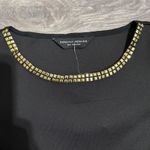 Dorothy Perkins New Black Peplum Top Gold Studded Neckline Hem Women Size XS Photo 1
