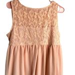 None Blush Pink Lace Chiffon Maxi Gown Sheer Overlay Lined Empire Waist Size XL Photo 3