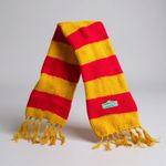 Sesame Street VTG Knit Scarf Orlon Acrylic CTW Logo Red Yellow Elmo Big Bird O/S Photo 0
