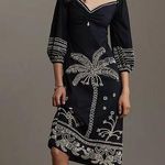 Farm Rio EUC Beaded Jungle Black Midi Dress Size Small Retails $398 Photo 0