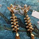 Anthropologie Anton Heunis Long Ladder Statement Earrings Gold  Pearl Swarovski Photo 2