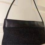 DKNY  90s Women's Authentic Wool/Leather Facile Frame Logo Clutch Shoulder Purse Photo 3