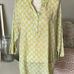 Anthropologie Mahogany lime green cotton pop over tunic top or mini dress beach cover up XL Photo 0