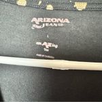 Arizona Jeans Splash Gold Splatter Black and Gold Women's V-Neck Top Sz L Photo 3